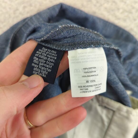 J.Crew Tie Waist Short Chambray G5309 High-rise Pleated Women's 8 100% Cotton - Picture 4 of 5